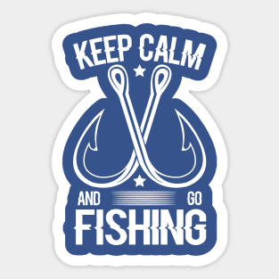 keep calm go fishing 2 Sticker